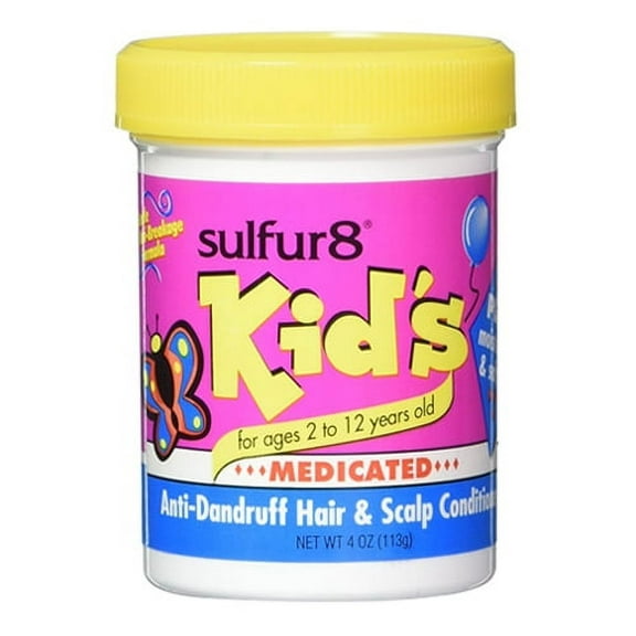 Sulfur8 Kids Medicated Anti-Dandruff Hair and Scalp Conditioner, 4 oz, 3 Pack