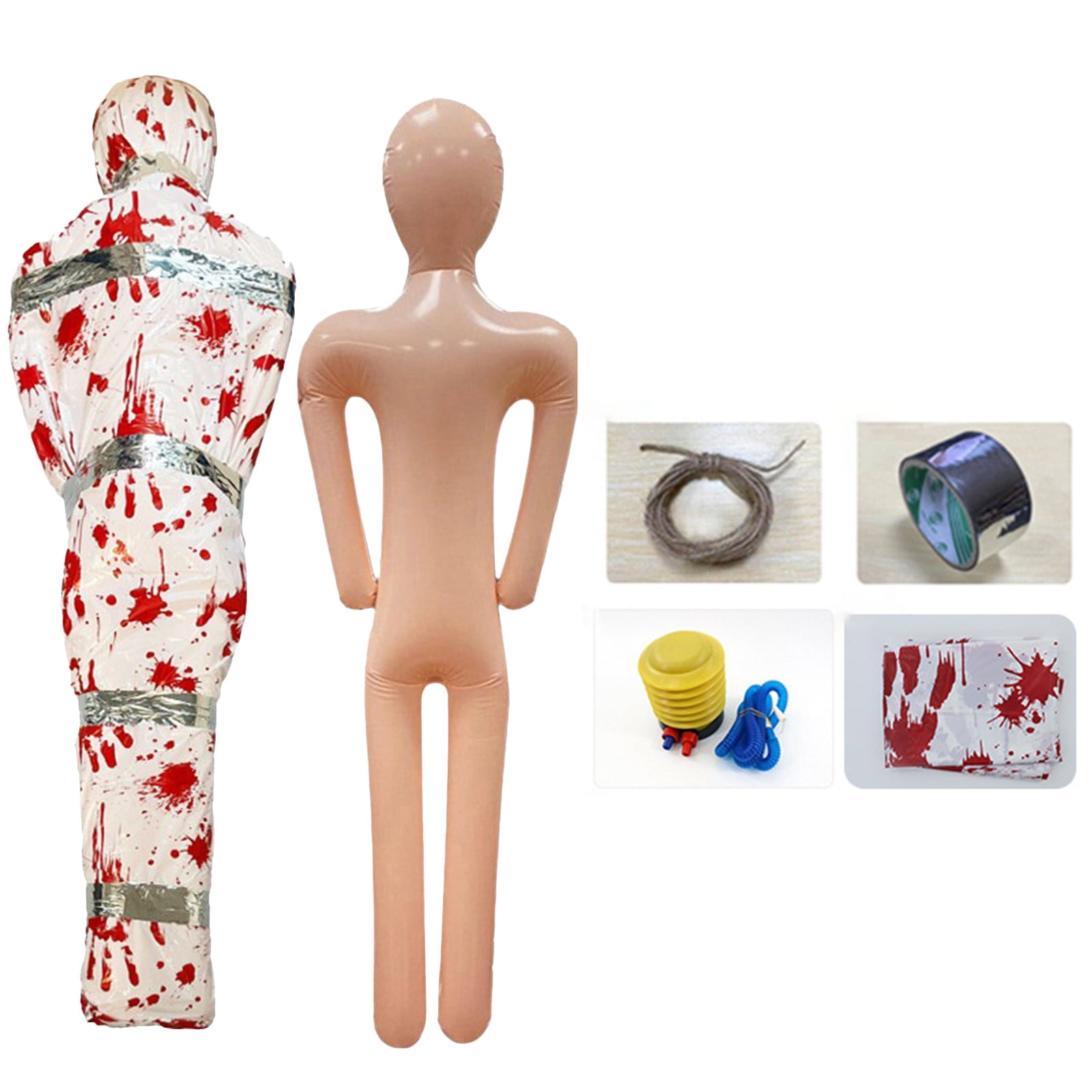 Sulgyt 60 Inch Life Size Inflatable Body Mannequin, DIY Cosplay Halloween Decorations Props, Blow Up Dummy Doll for Yard Patio House Decor wth Air Pump, Body Bag and Laser Tape