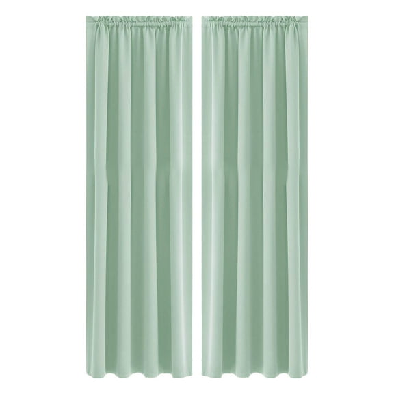 Sulgyt Blackout Curtains for Bedroom - 60 Inch Length Room Darkening Thermal Insulated Rod Pocket Curtains for Kids Room(37.8 x 60 inches Long,1 Pair)