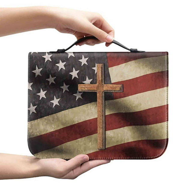 Sulgyt Floral Cross Bible Cover Bags,Lightweight PU Leather Bible Tote ...