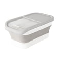 thumbnail image 1 of Sulgyt Pet Food Storage Containers, Collapsible Container with Sliding Lid, Plastic Cat Food Bin, Grain Storage Box for Kitchen (White), 1 of 6