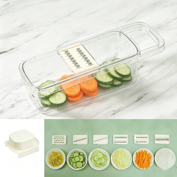 Sulgyt Professional Mandoline Slicer for Kitchen, Multi Purpose Vegetable Slicer , Vegetable Onion Cutter for Veggie Fruit Cheese White