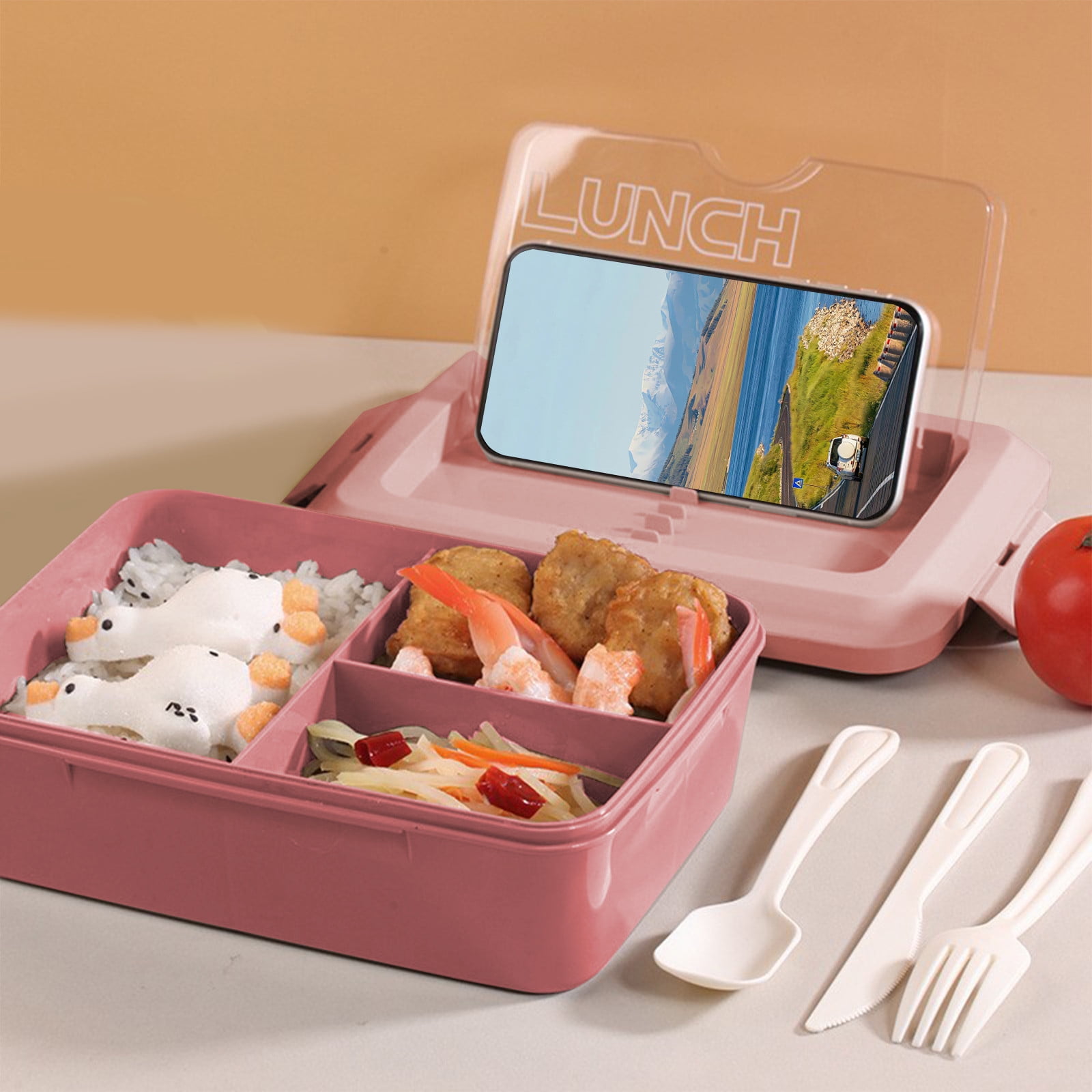 Sulihua Three Spaces Plastic Lunch Box For Students And Office Workers ...