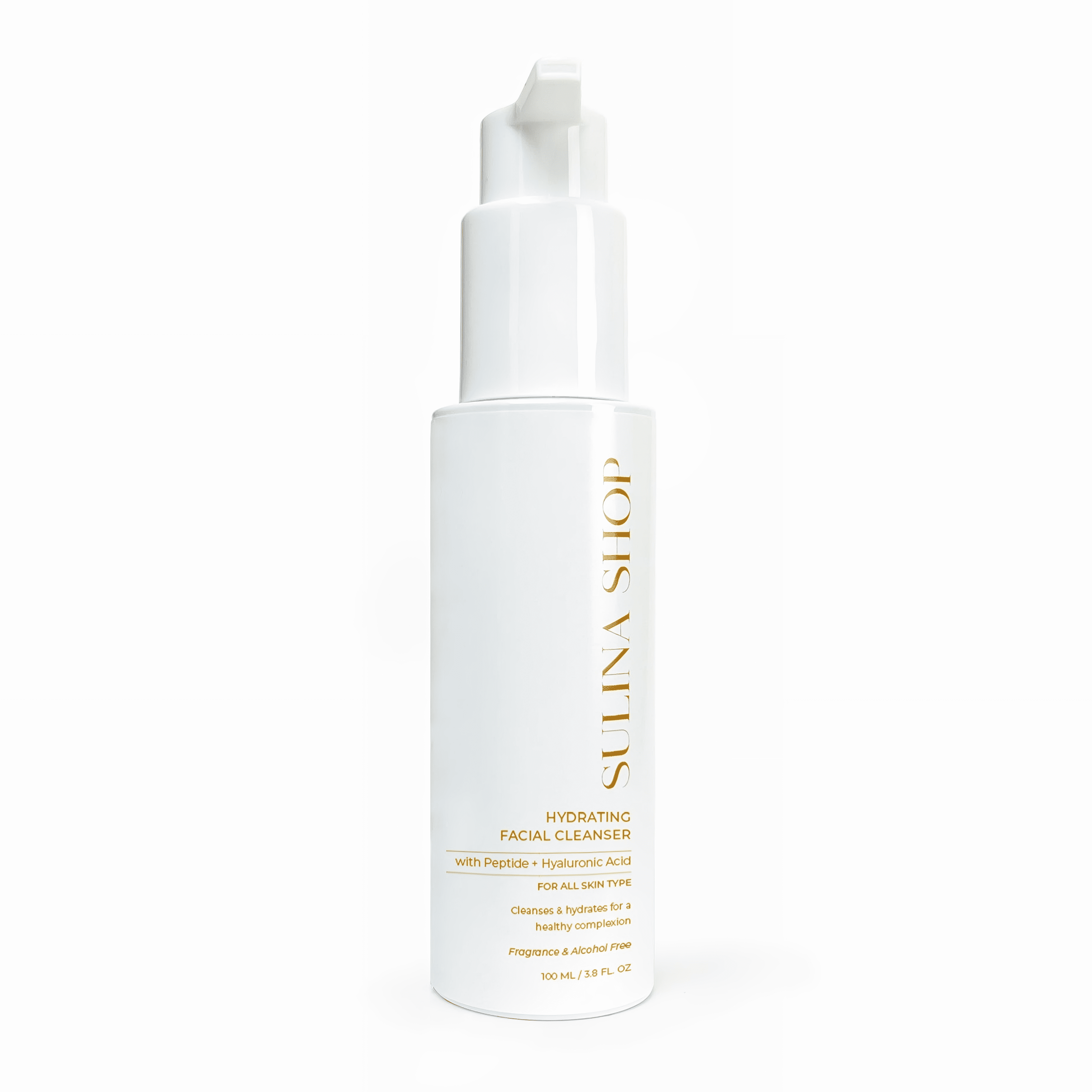 Sulina Shop Hydrating Facial Cleanser with Peptide Plus Hyaluronic Acid for All Skin Types, Moisturizing Face Wash, Fragrance & Alcohol-Free Formula, 100ml