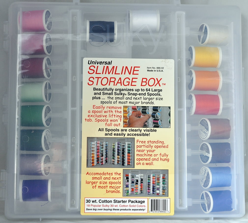 Sulky, Slimline Case with 30wt. Cotton Thread Starter Collection - 18 Spools