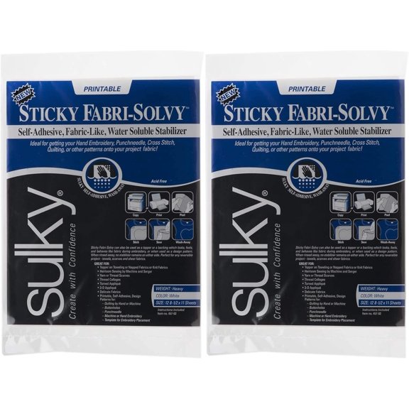 Sulky 8.5x11 stabilizer, 8.5" x 11" 12-Pack, White - 2 Pack