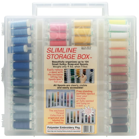 Sulky, Slimline Case with Embroidery Poly Deco Thread Collection - 104 Spools