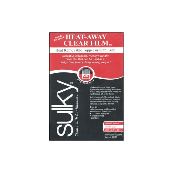 Sulky Heat-Away Clear Film Stabilizer, 19-3/4" x 1yd