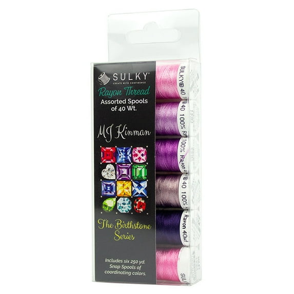 MJ Kinman Rayon Thread - Birthstone Series - October - 6 pk