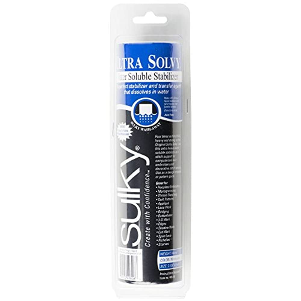 Sulky Of America Ultra Solvy Extremely Firm Stable Water Soluble Stabilizer 8 by 8 yd 408 08