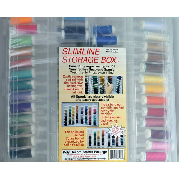 Sulky, Slimline Case with Poly Deco Thread Starter Collection - 33 Spools