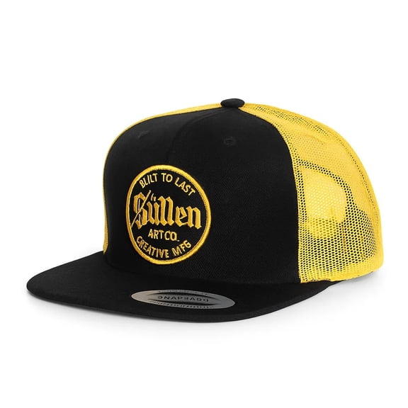 Sullen Lasting Flex-Fit Snapback Hat, Black/Yellow, One Size