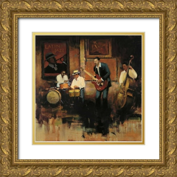 Sullivan, Miles 20x20 Gold Ornate Wood Framed with Double Matting Museum Art Print Titled - Latin Jazz