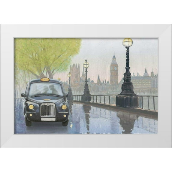 Sullivan, Myles 18x13 White Modern Wood Framed Museum Art Print Titled - Along the Thames v.2