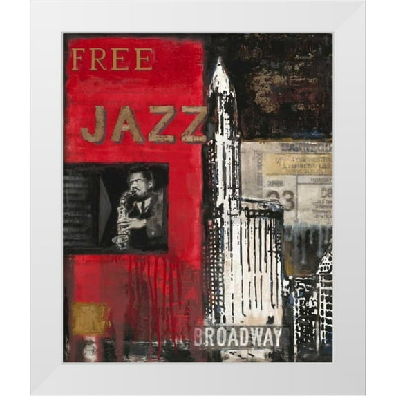 Sullivan, Myles 26x31 White Modern Wood Framed Museum Art Print Titled - Free Jazz
