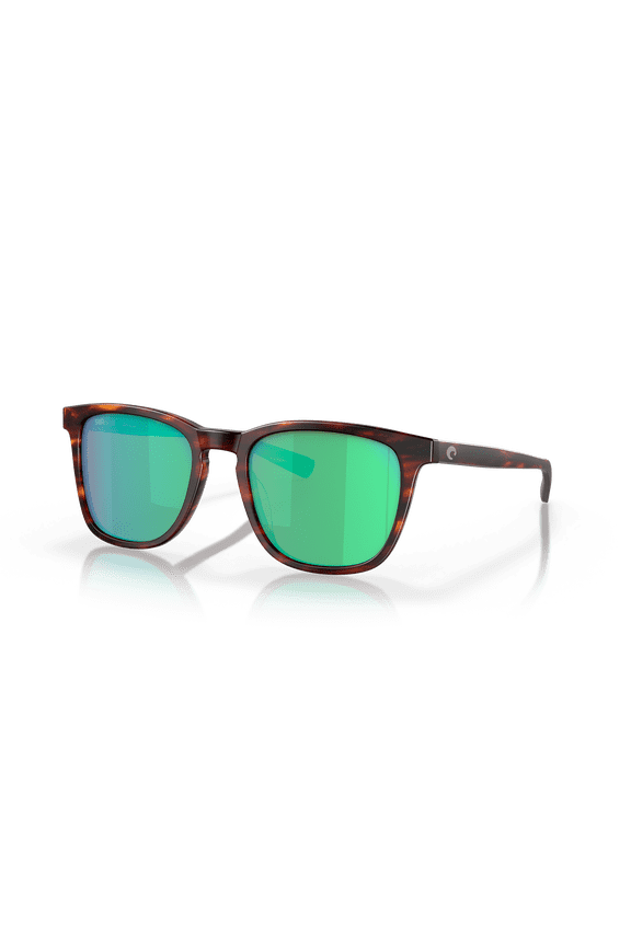Sullivan Sunglasses, Size 52 Matte Tortoise with Green Mirror Polarized Glass 580G Lenses
