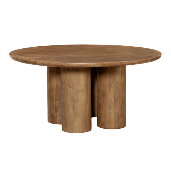 Sullivan Round Dining Table in Spice Tan Finish on Solid Wood