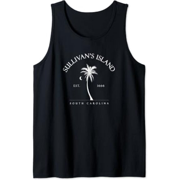 Sullivan'S Island Palm Tree Swimming Scuba Sc Tank Top Size S-3XL