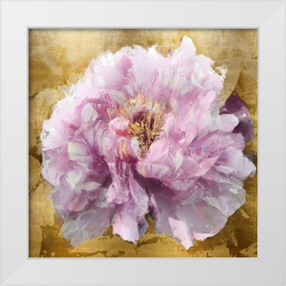 Sullivan, Shawna 20x20 White Modern Wood Framed Museum Art Print Titled - Solo Pink on Gold II