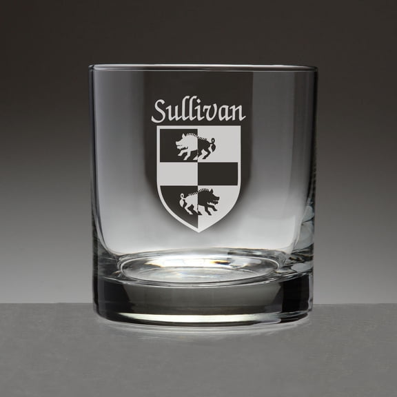 Sullivan(beare) Irish Coat of Arms Tumbler Glasses - Set of 4 (Sand Etched)