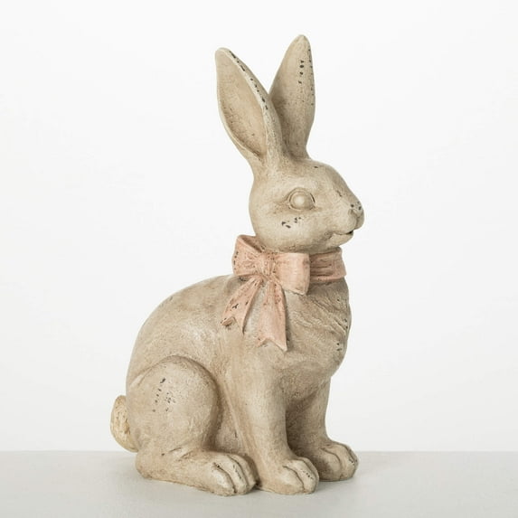 Sullivans 12" Vintage White Bunny Figurine, Resin