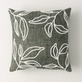 thumbnail image 1 of Sullivans 18" Green Embroidered Leaf Pillow, Cotton, 1 of 6