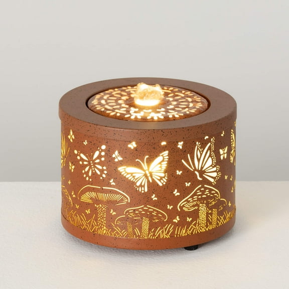 Sullivans 5.25" Butterfly & Mushroom Tabletop Fountain, Copper
