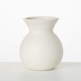 thumbnail image 1 of Sullivans 8.25" Matte Ivory Hourglass Vase, Ceramic, 1 of 12
