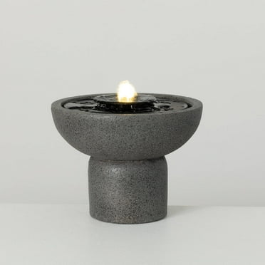 Sullivans Small Pedestal Fountain, Resin, Gray, 8.25"