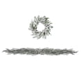 thumbnail image 1 of Sullivans Arfificial Flocked Pine Wreath and Weeping Garland Set 24"H & 6'9"L White, 1 of 3