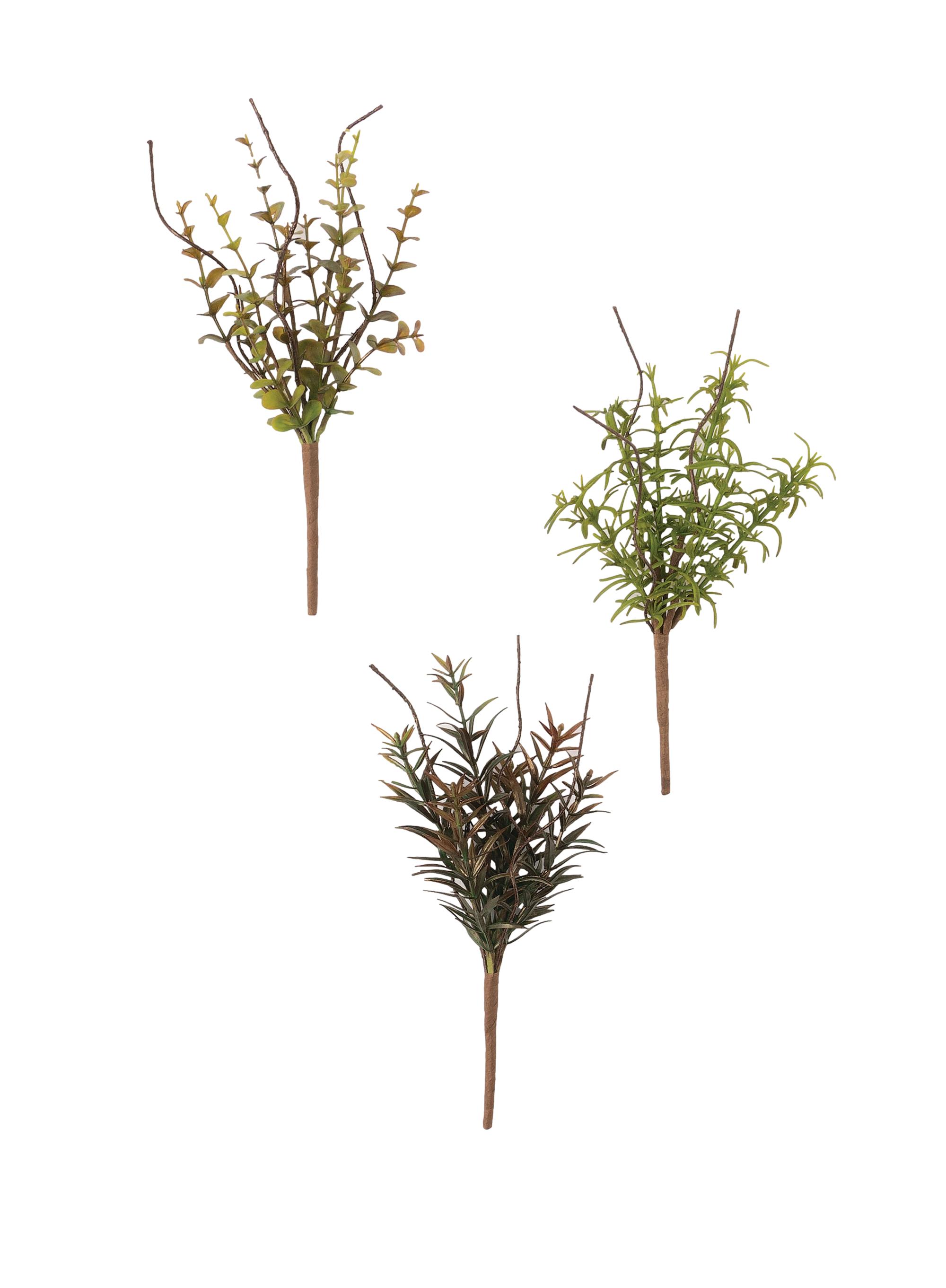 Sullivans Artificial Herb Stems, Set of 3, 9"H Multicolored