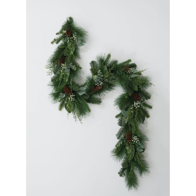 Sullivans Artificial Mixed Pine and Eucalyptus Garland 72"L Green ...