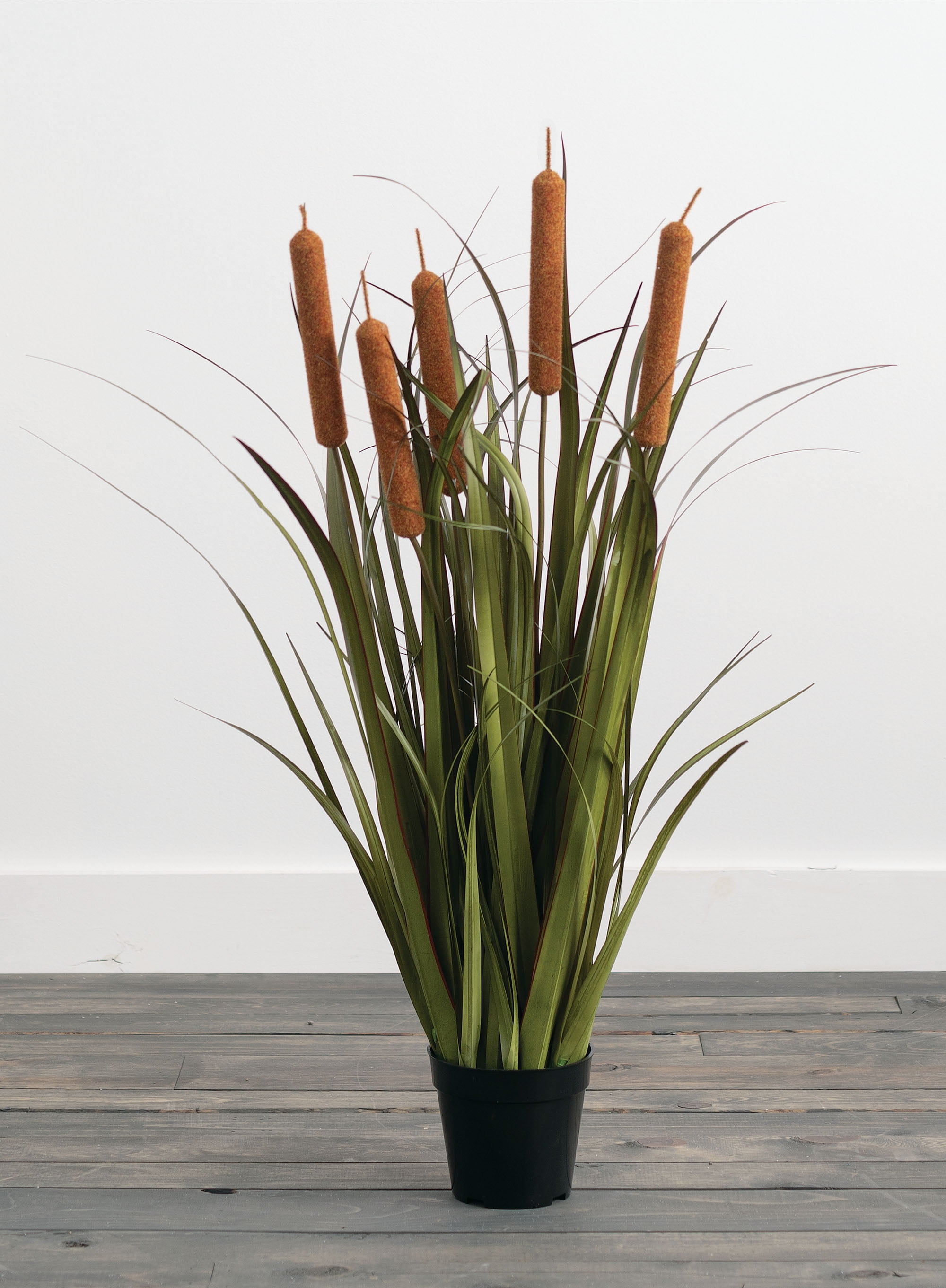 Sullivans Artificial Onion Grass with Cattails Potted 37"H Green