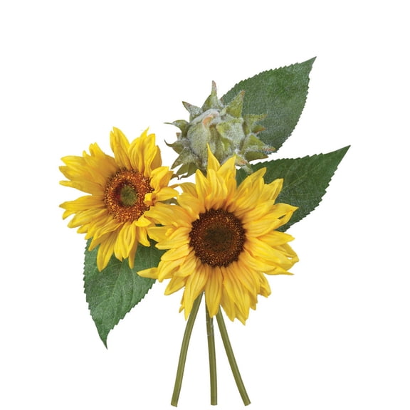 Sullivans Artificial Three Sunflower Bouquet 10"H Green
