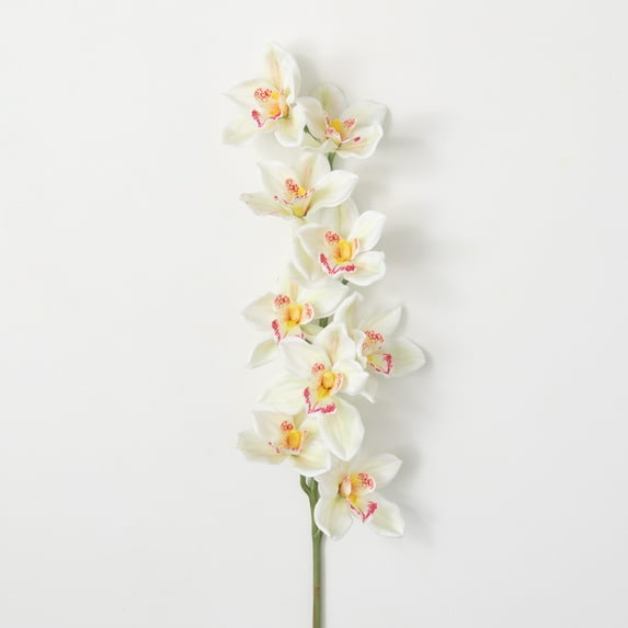 Sullivans Artificial White Orchid Stem 36"H White