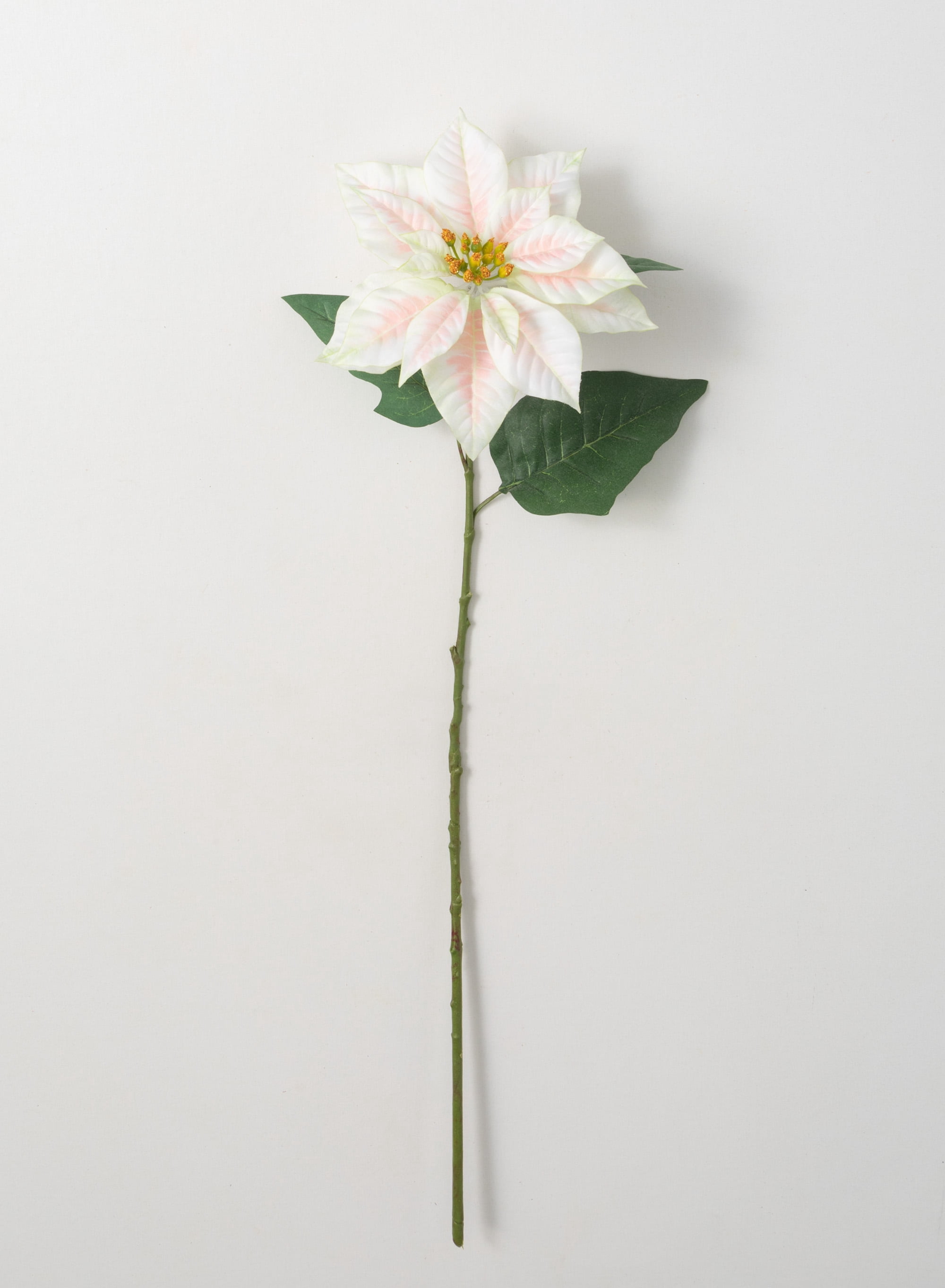 Sullivans Artificial White Pink Poinsettia Stem 33.5"H Pink Flowers