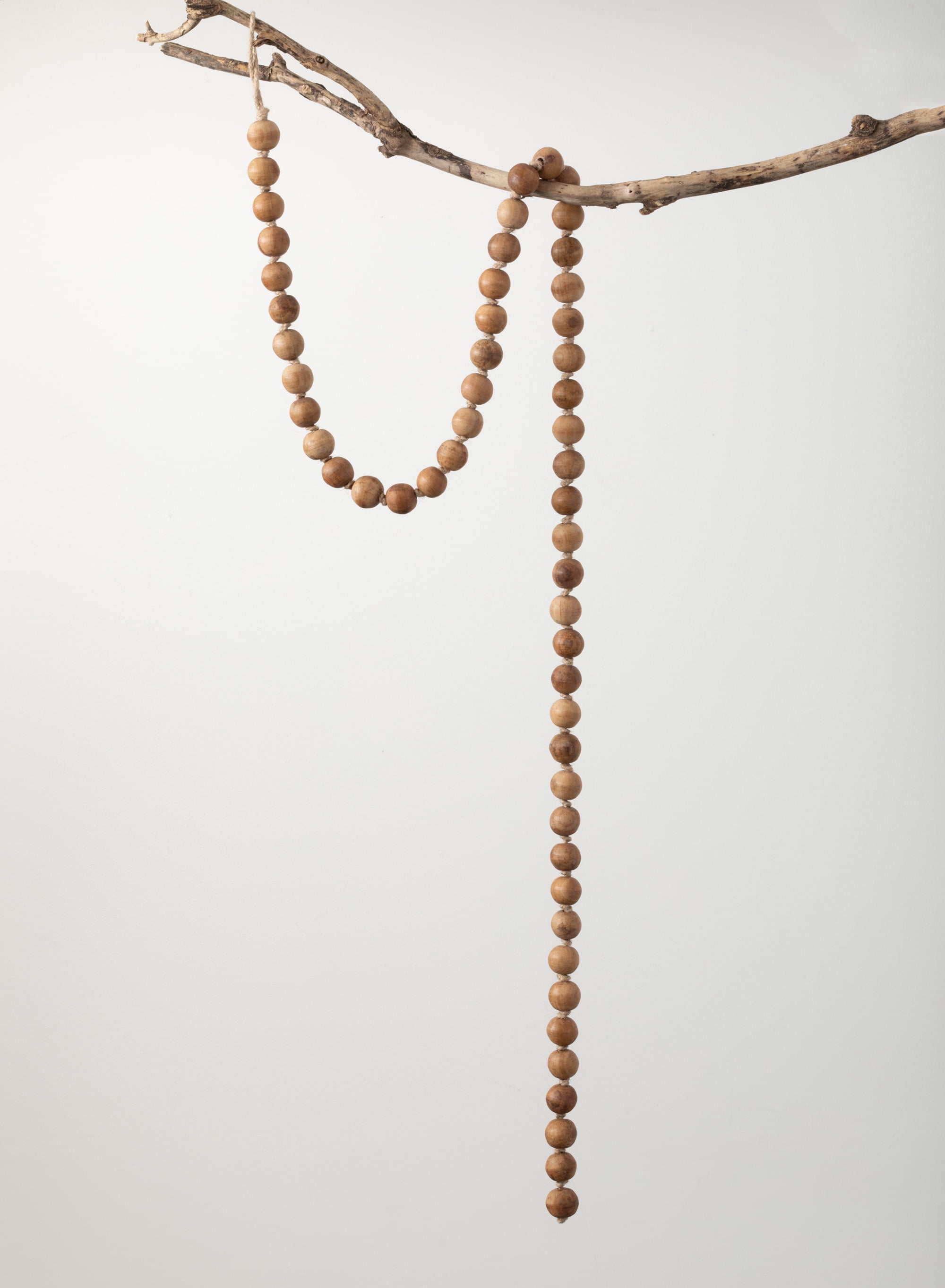 Natural Brown 63" Wood Beaded Garland