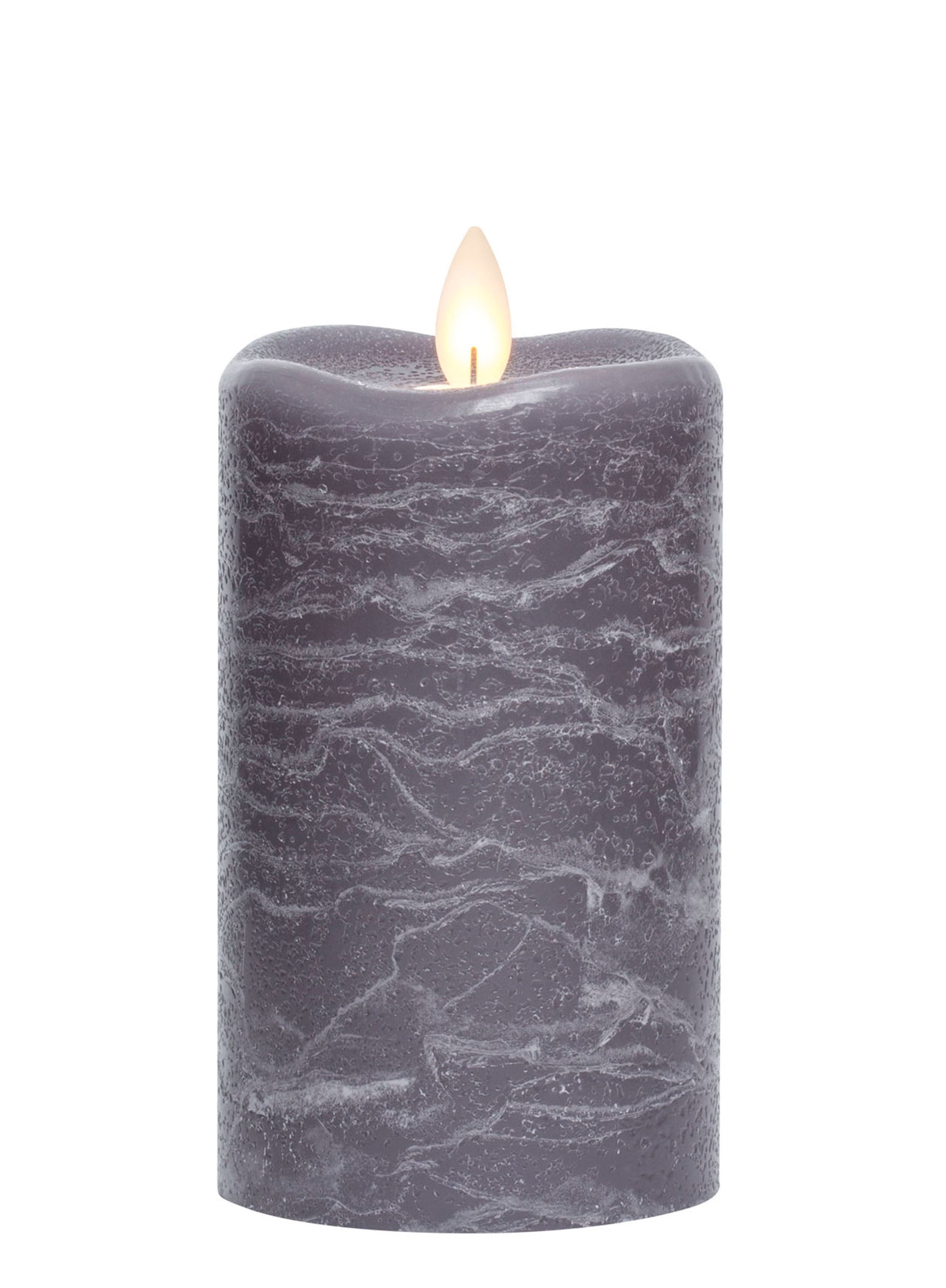 Gray Frosted Flameless LED Pillar Candle, 5" Height