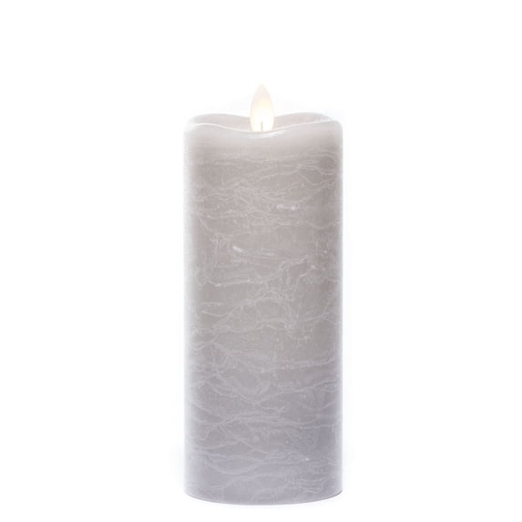 Sullivans Candle Impressions 7" Gray Frosted Rustic LED Pillar Candle