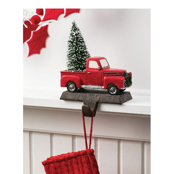 Sullivans Christmas Truck & Tree Stocking Holder 7.75"H Multicolored
