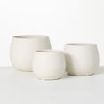 thumbnail image 1 of Sullivans Creamy Speckled Round Ceramic Planter Set of 3, 6"H, 5"H & 4.5"H Off-White, 1 of 6
