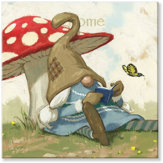 Sullivans Darren Gygi Toadstool Gnome Museum Quality Giclee Print, Gallery Wrapped, Handcrafted in USA 9"W x 9"L Multicolored