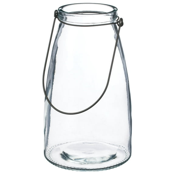 Sullivans Farmhouse Decorative Glass Hurricane Lantern for Pillar Light Candles 10.5"H Clear