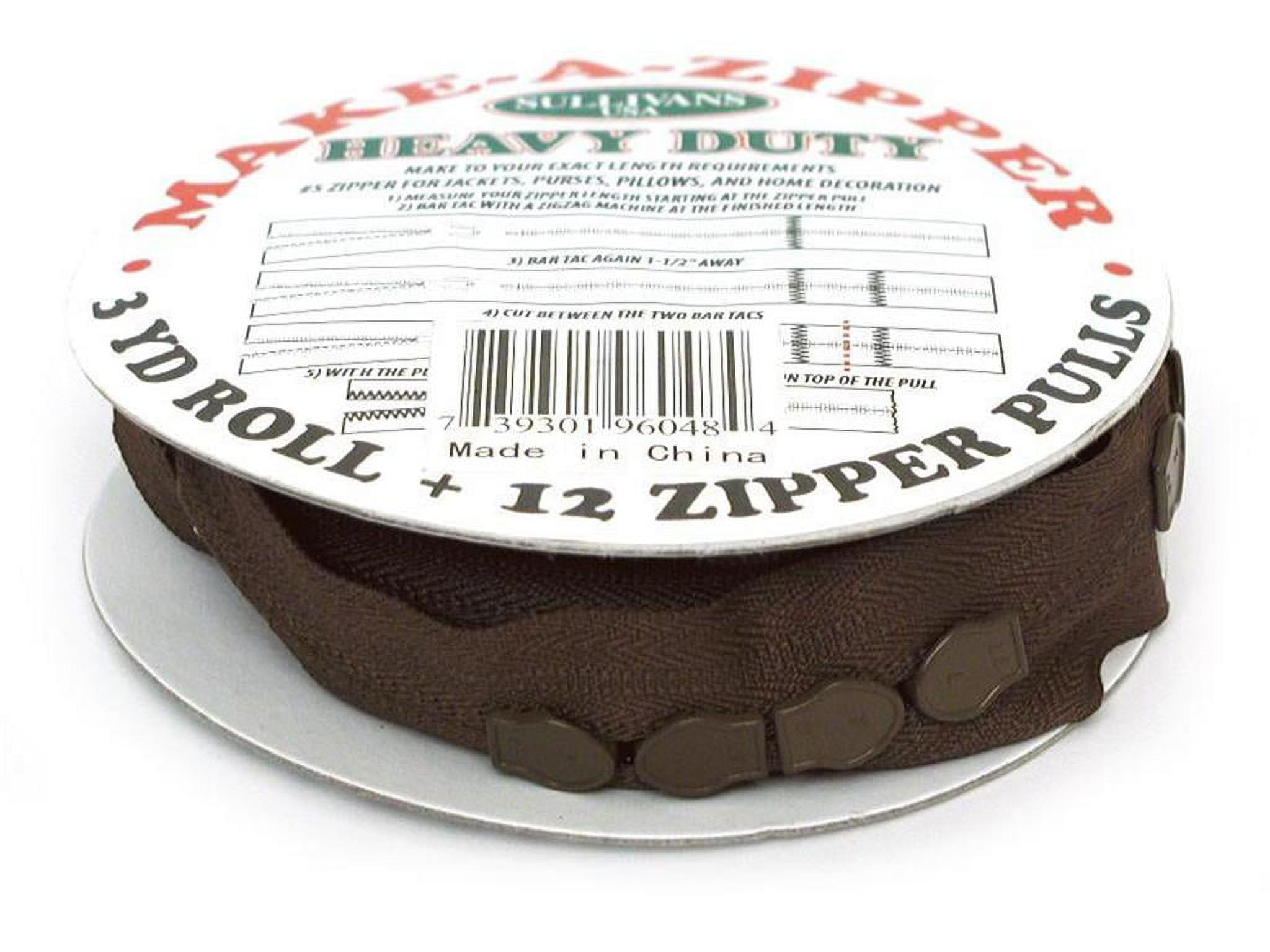 Sullivans HeavyDuty MakeAZipper 3Yd Reel Brown