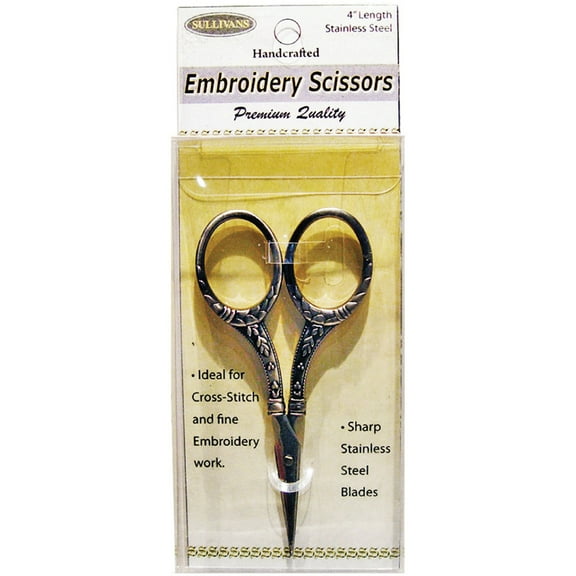 Sullivans Heirloom Embroidery Scissors 4"-Gold Round Handle