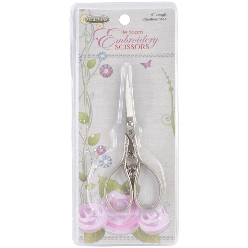 Heirloom Embroidery Scissors 4"-pewter Teardrop Handle