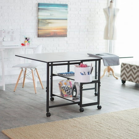 Sullivans Home Hobby Adjustable Height Foldable Table for Sewing and Crafts