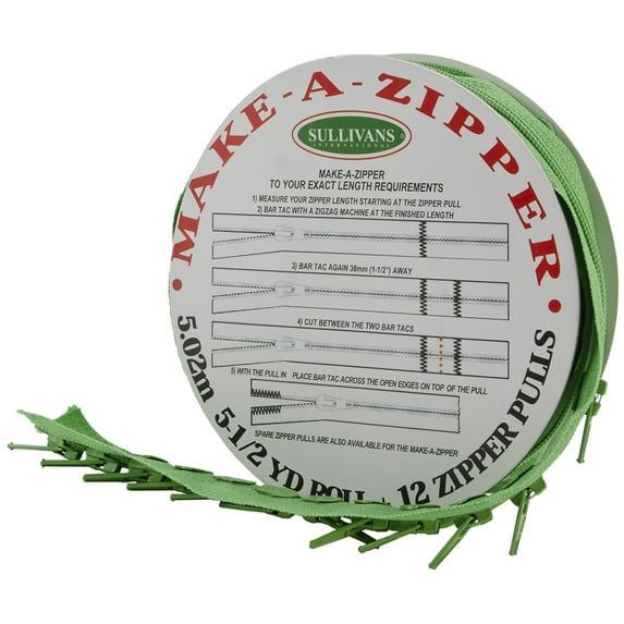 Sullivans Make-A-Zipper Kit 5.5yd-Medium Green