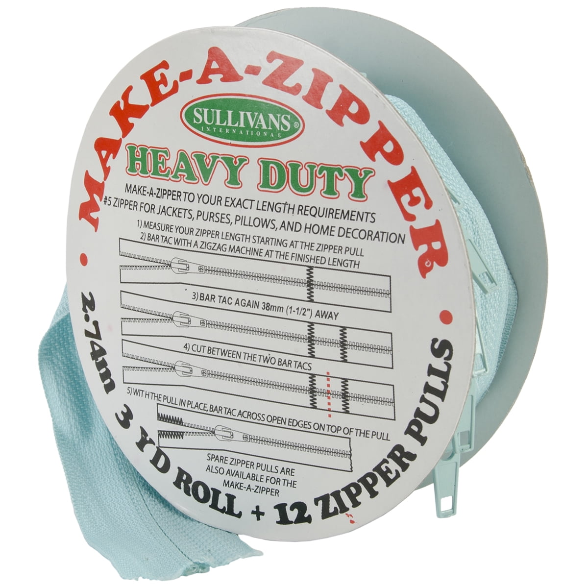 Sullivans MakeAZipper Kit HeavyDuty, 3 Yd