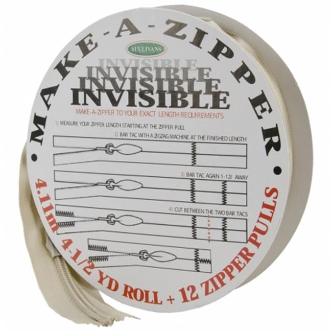 Sullivans MakeAZipper Kit Invisible, 41/2 Yds